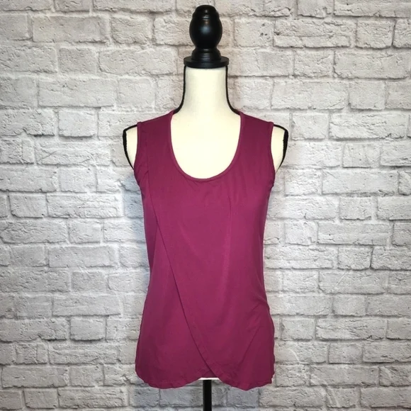 Milk Nursingwear women's magenta pink scoop neck sleeveless nursing top size S - Picture 2 of 9